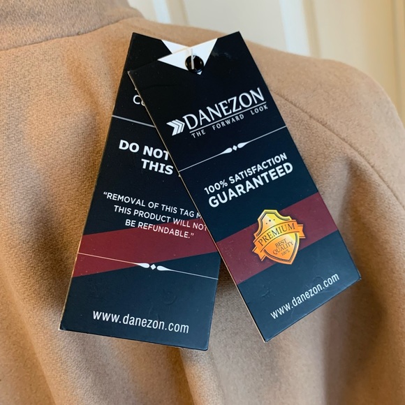 Tan Danezon wool cape with white zipper NWT size L - Picture 4 of 9
